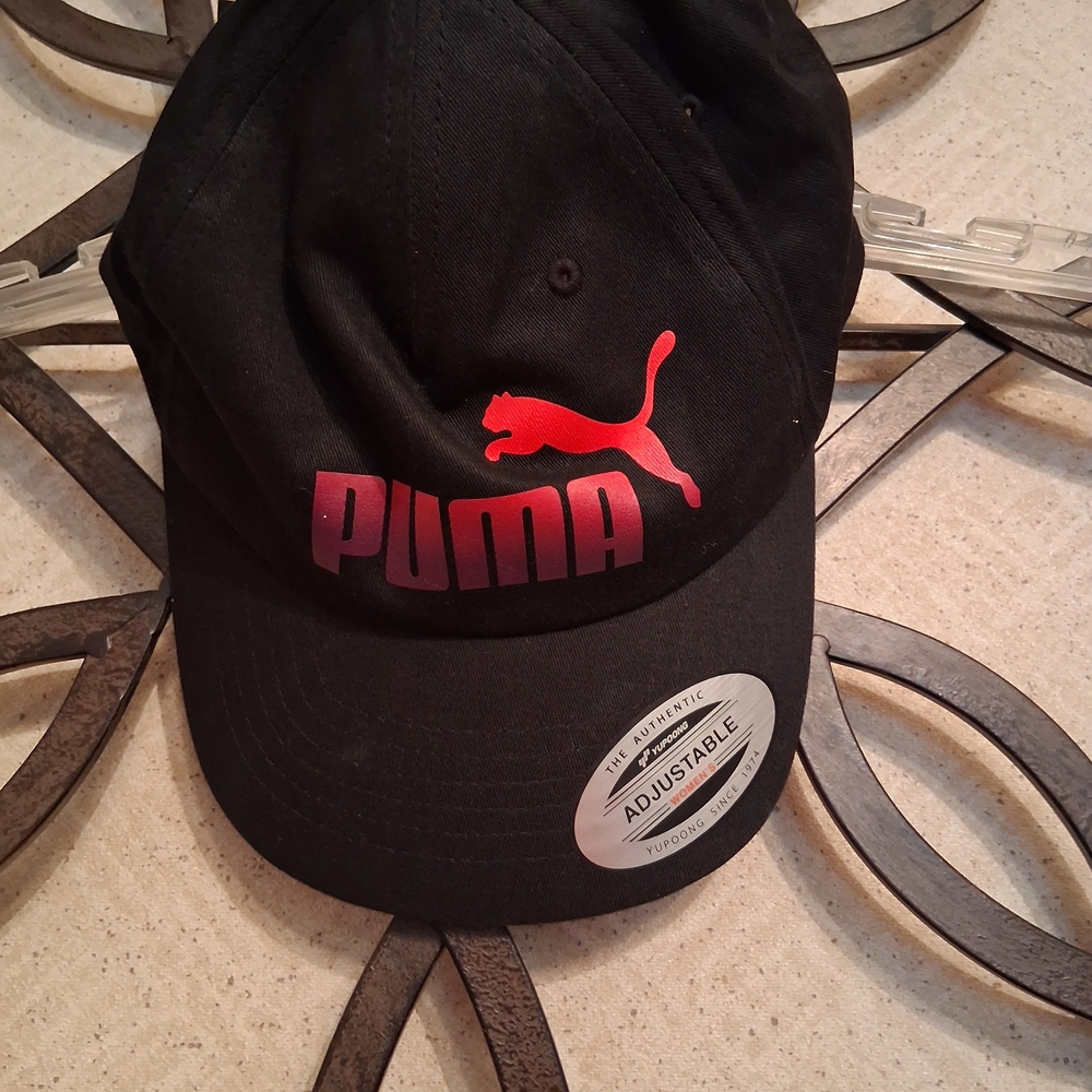 Puma Black Cap with Red Logo